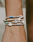 Pineapple Island Sagara Hati Beaded Charm Bracelet - Blue/White
