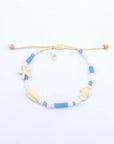 Pineapple Island Sagara Hati Beaded Charm Bracelet - Blue/White