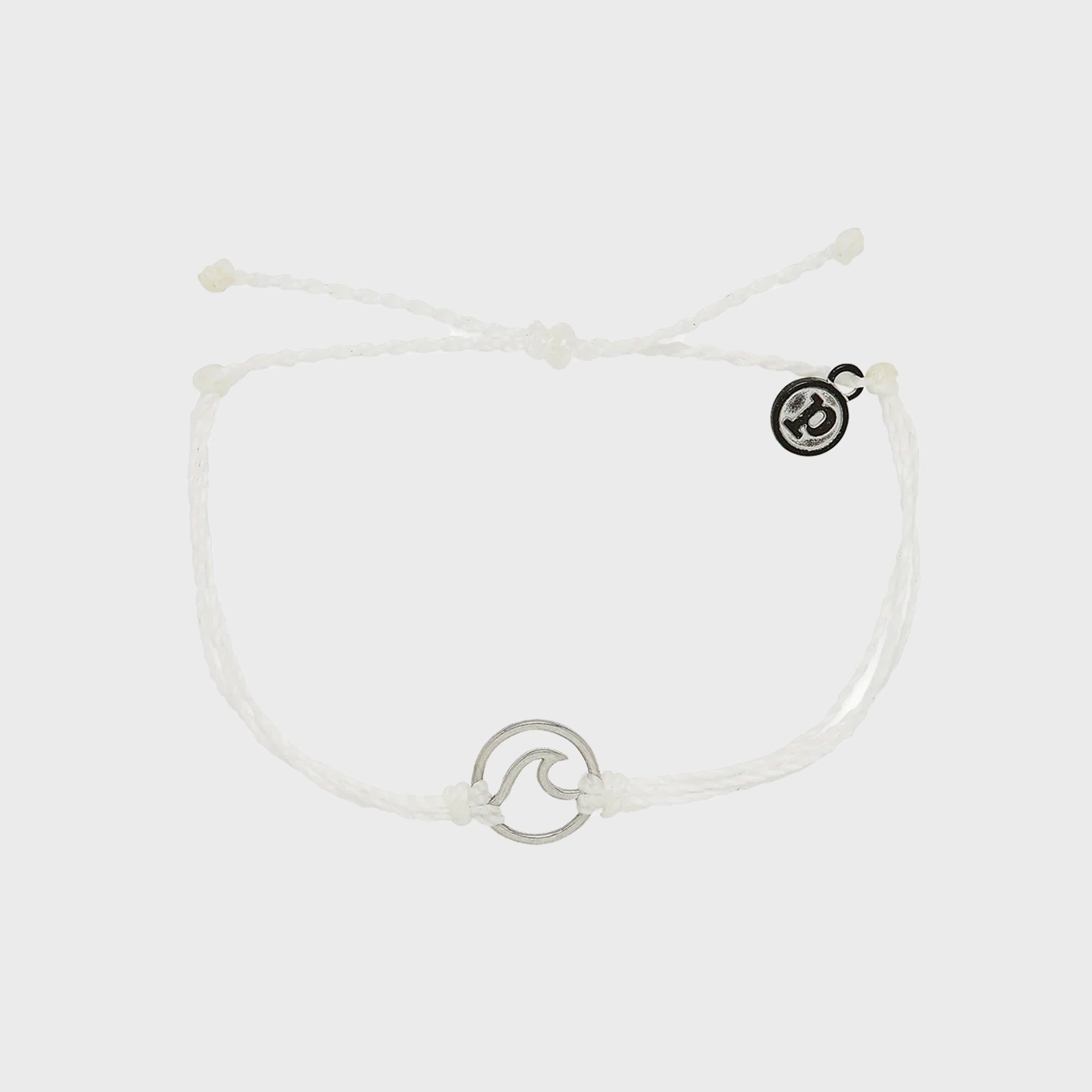 Pura Vida Wave Silver Bracelet - White - ManGo Surfing