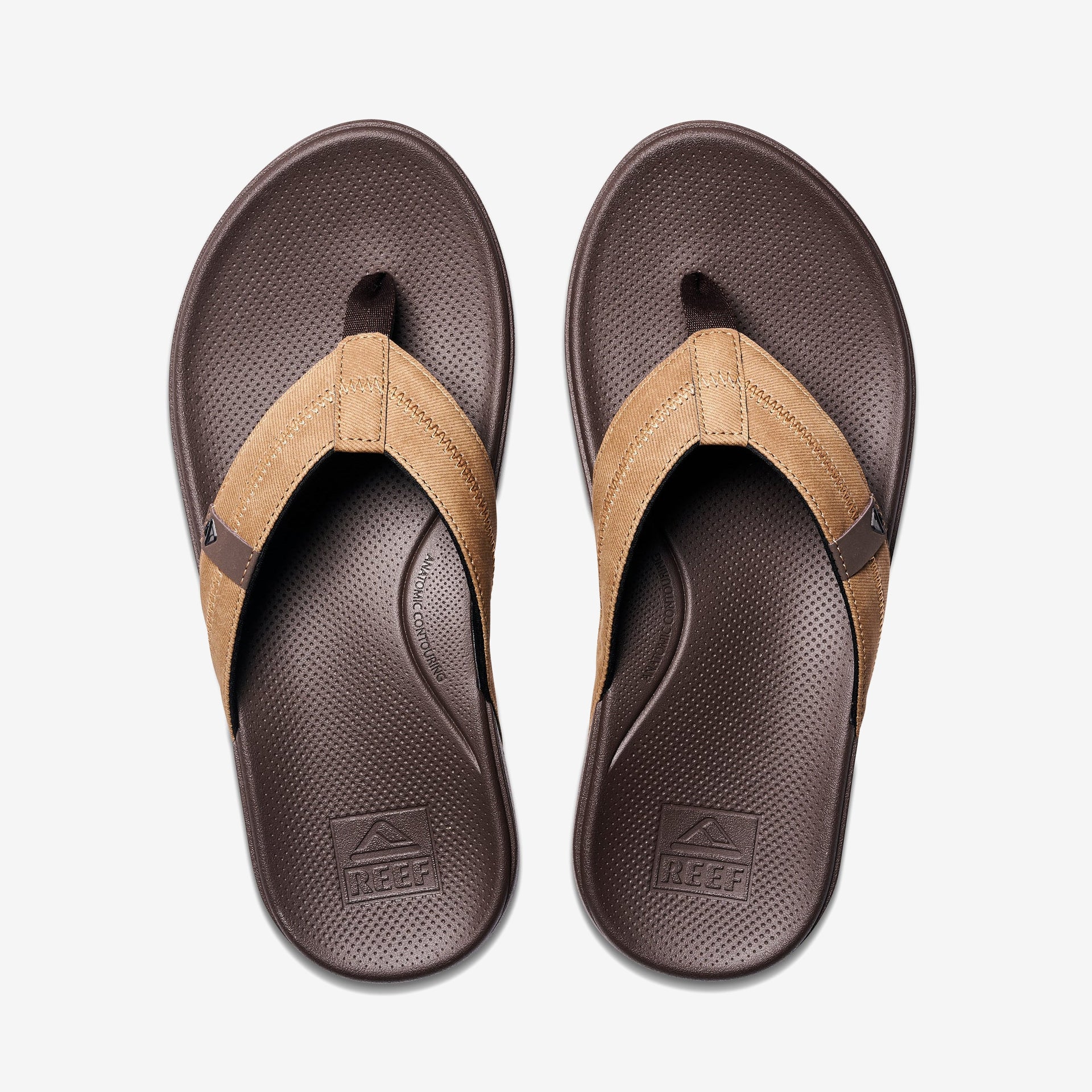 Reef Mens Cushion Phantom 2.0 Flip Flops - Brown/Tan - ManGo Surfing