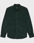 RVCA Mens Freeman Cord Long Sleeve Shirt - Hunter Green - ManGo Surfing