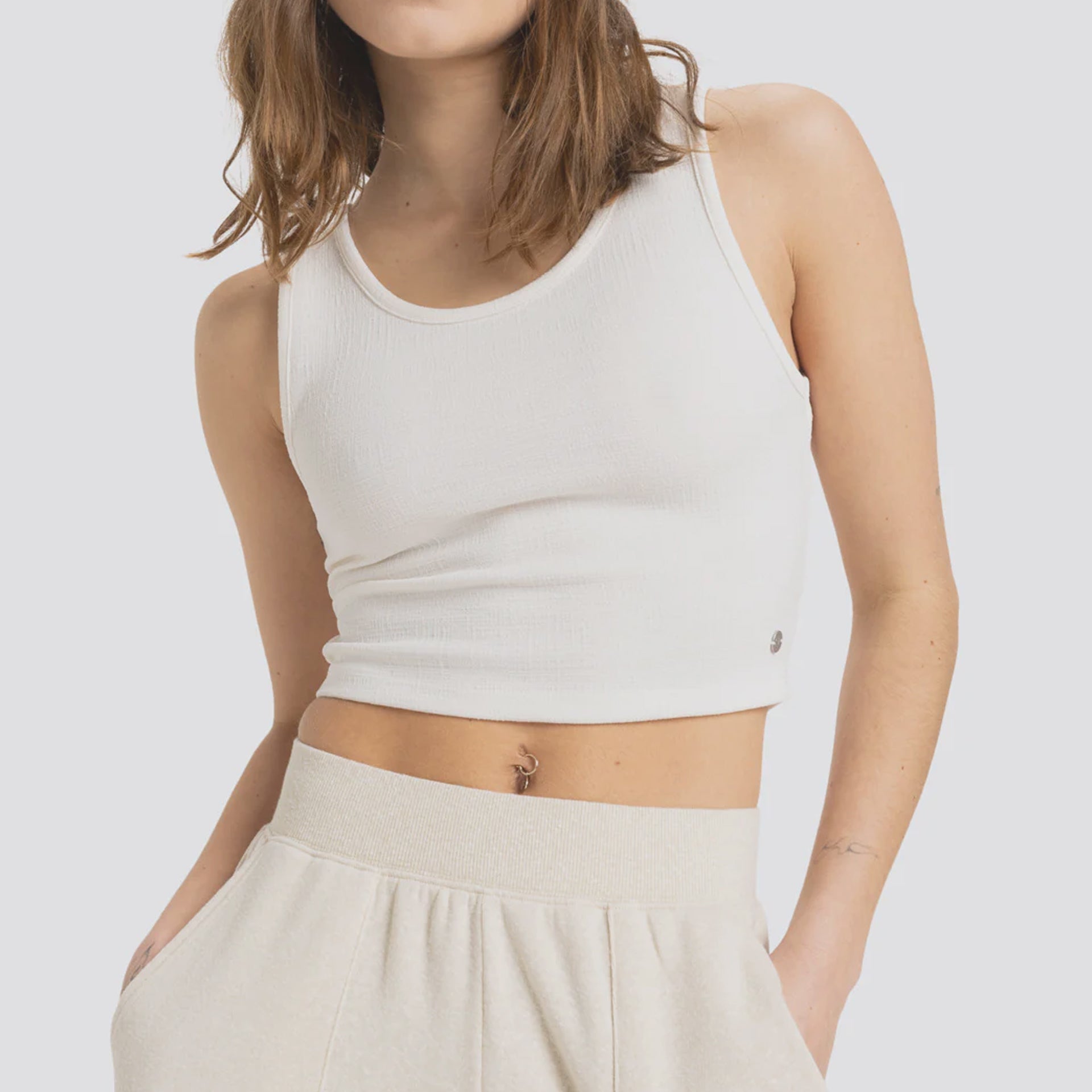 Roxy Womens Good Keepsake Crop Top - Egret - ManGo Surfing