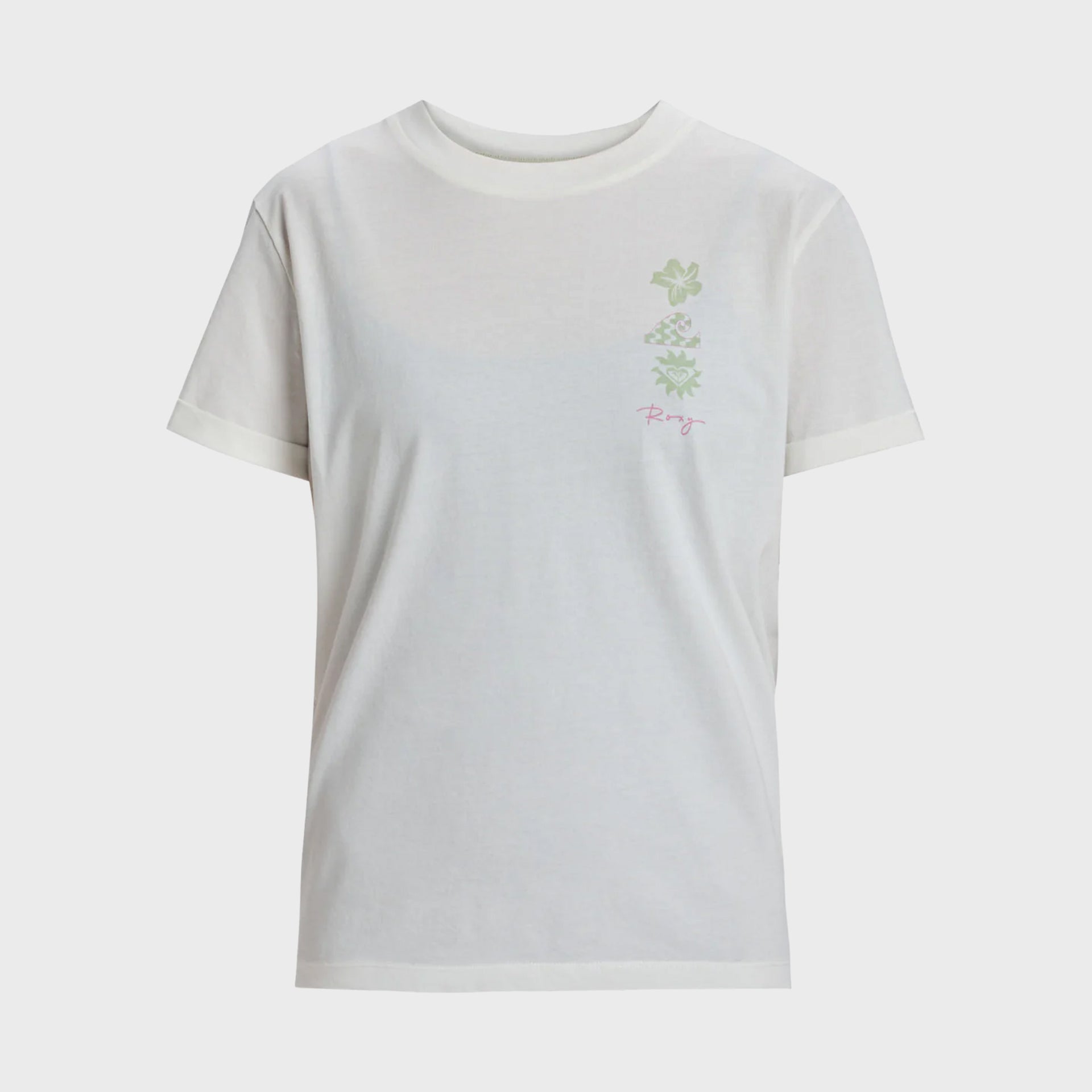 Roxy Womens Oceanregular Art T-Shirt - Egret - ManGo Surfing