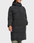 Roxy Womens Test Of Time Long Hooded Puffa Jacket - Anthracite - ManGo Surfing