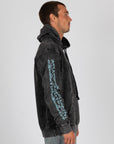 Rusty Mens Stamped Pullover Hoodie - Black Acid Wash - ManGo Surfing
