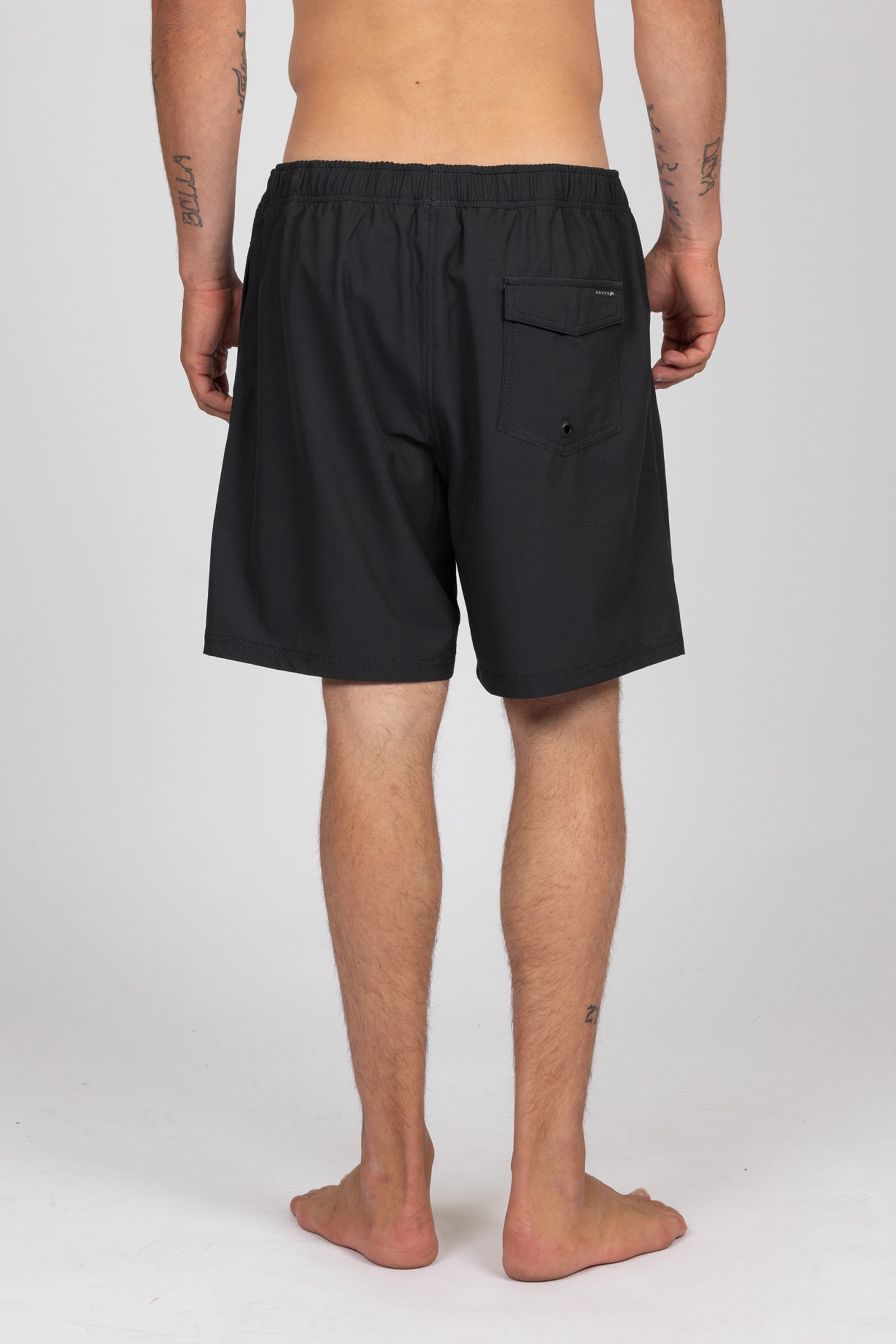 Rusty Mens Baseline Elastic 17" Trunk Shorts - Black - ManGo Surfing