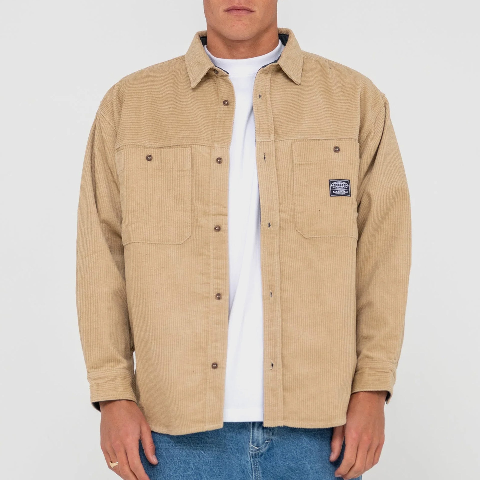 Rusty Cobra Long Sleeve Overshirt - Light Fennel - ManGo Surfing