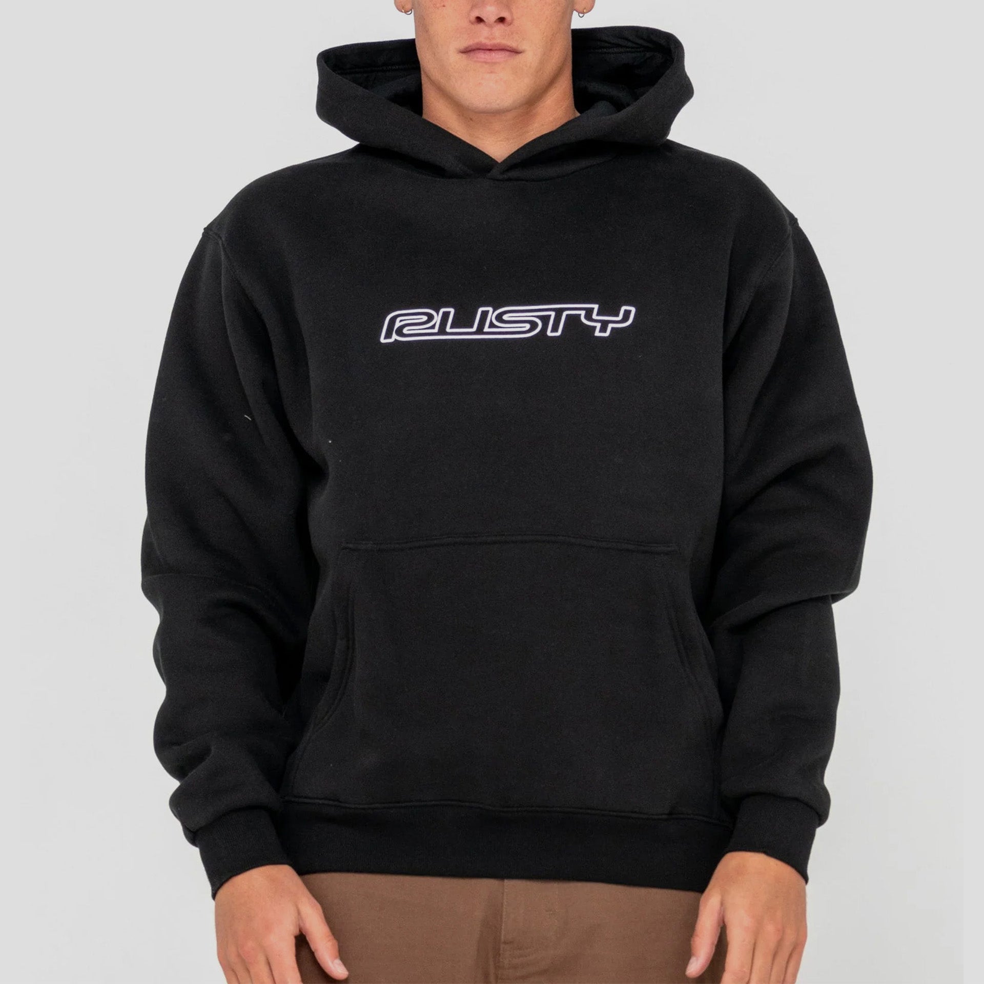 Rusty Flip Daddy Hooded Fleece - Black - ManGo Surfing
