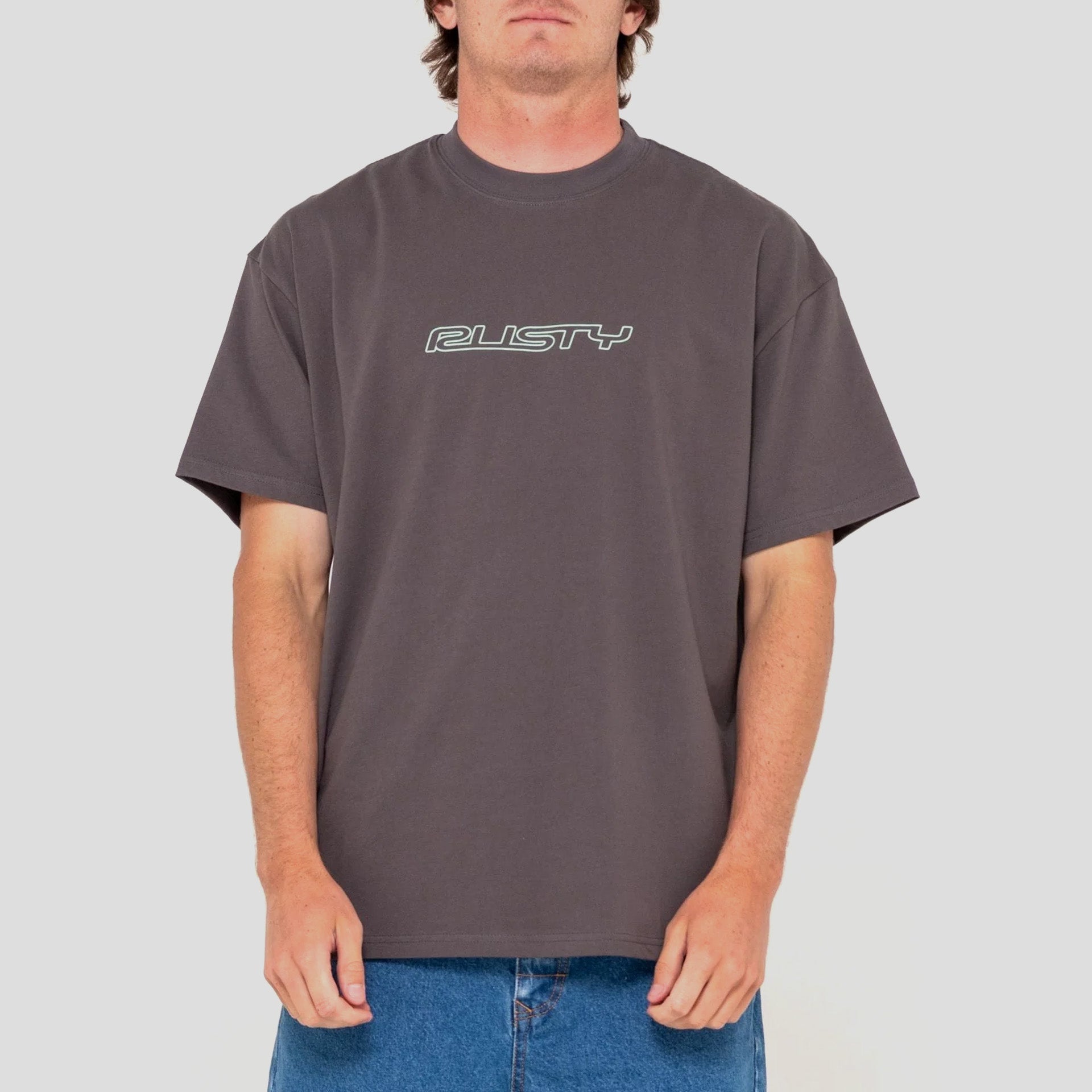 Rusty Flip Daddy Short Sleeve T-Shirt - Coal - ManGo Surfing