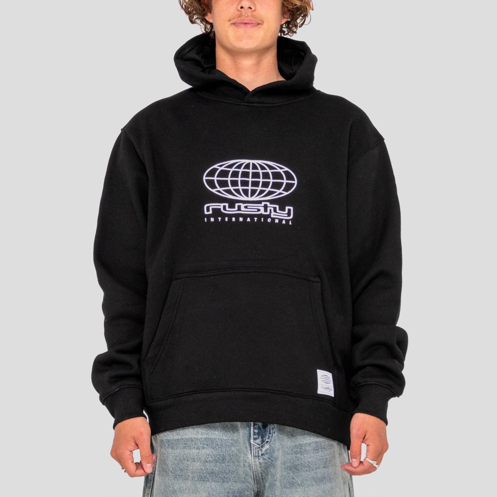 Rusty Internazionale Hooded Fleece - Black - ManGo Surfing