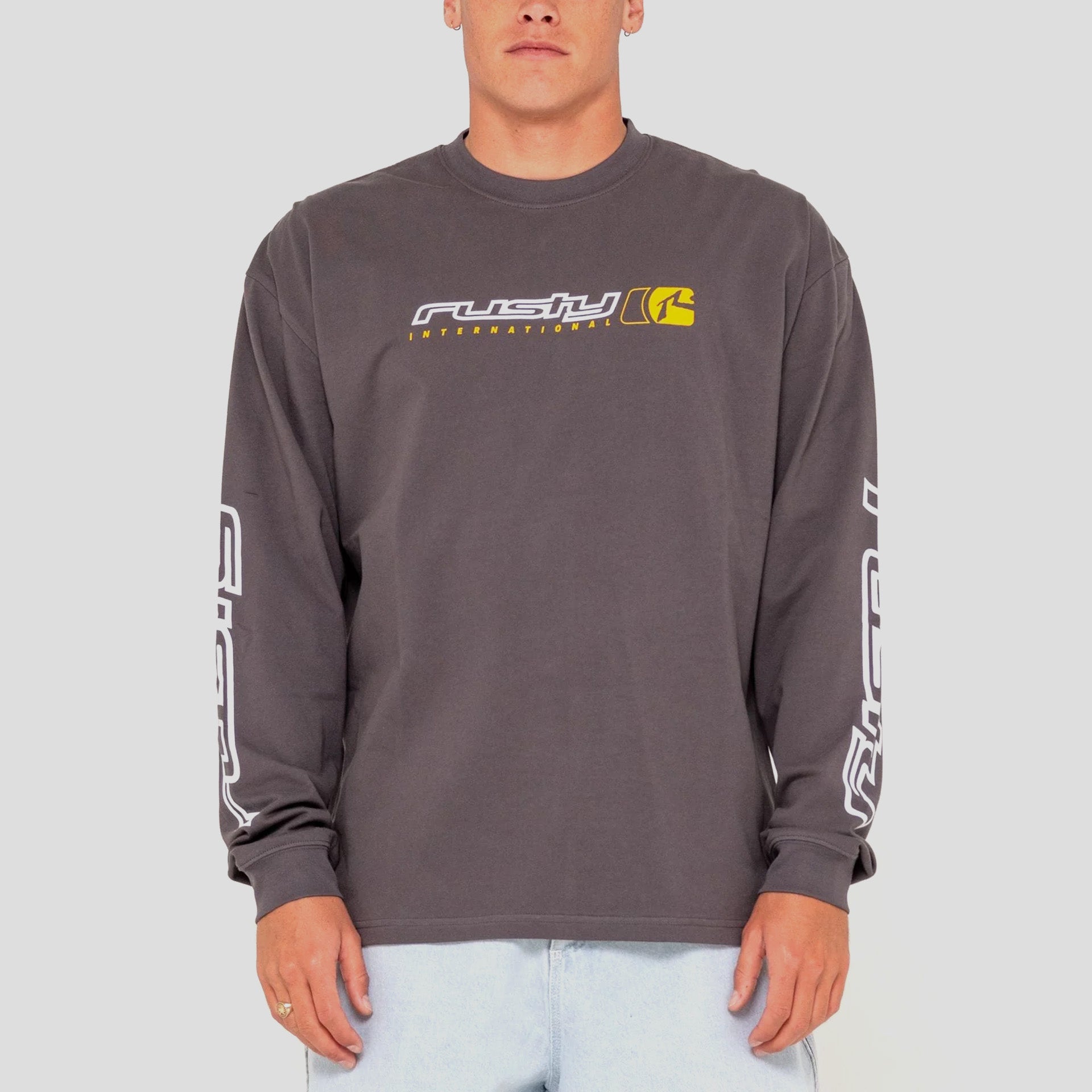 Rusty Jetsetter Long Sleeve T-Shirt - Coal - ManGo Surfing