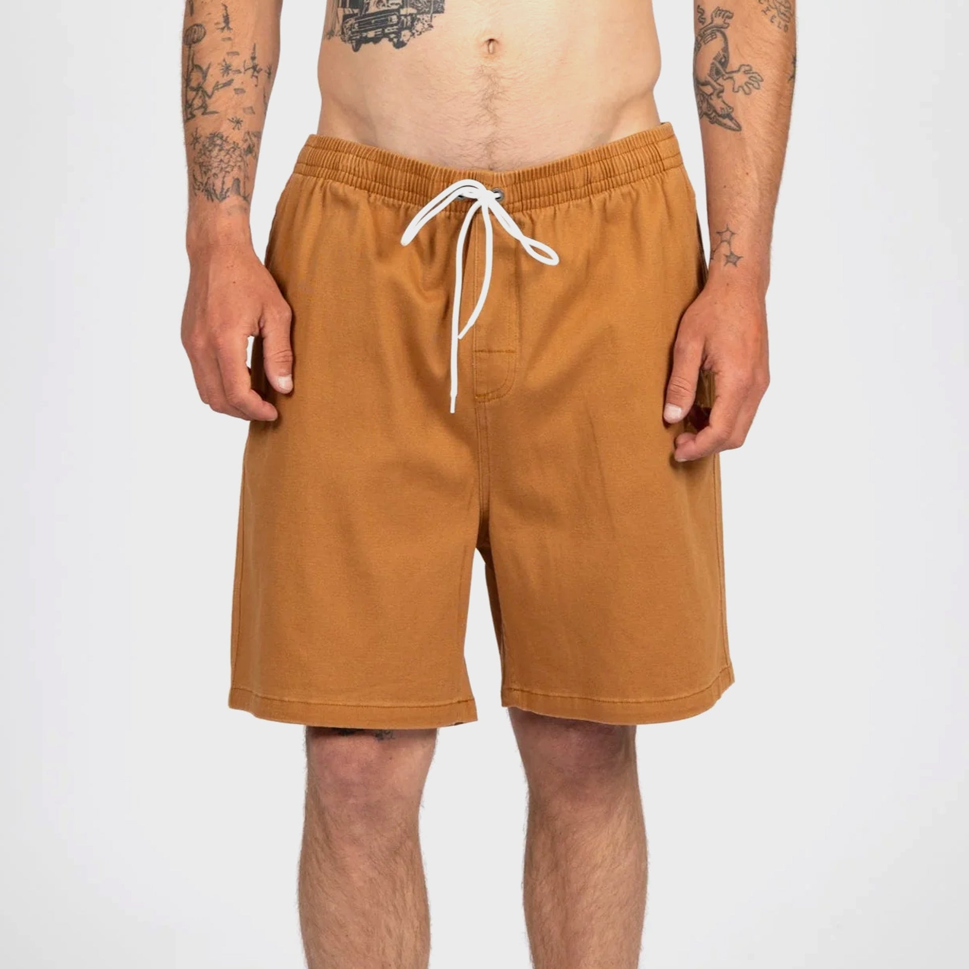Rusty Mens Manilla Elastic Shorts - Camel - ManGo Surfing