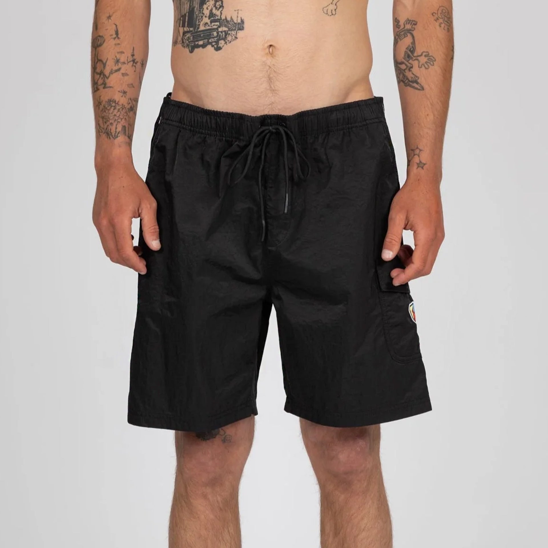Rusty Mens Tripped Out Elastic Boardshorts - Black - ManGo Surfing