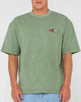 Rusty Sleds N Threads T-Shirt - Oil Green - ManGo Surfing