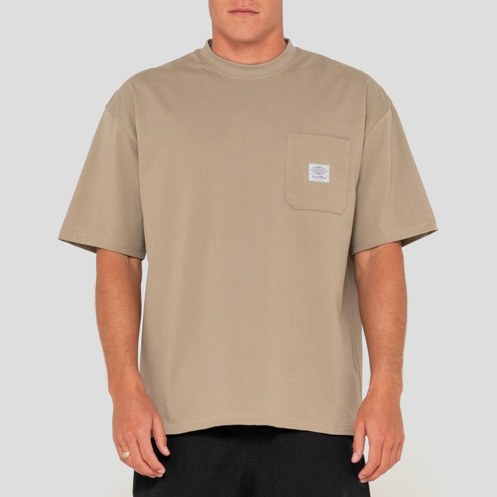 Rusty Steezey Short Sleeve T-Shirt - Khaki - ManGo Surfing