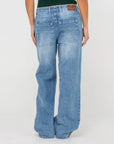 Rusty Womens Bethany Baggy Low Rise Jeans - Blasted Middy Blue - ManGo Surfing