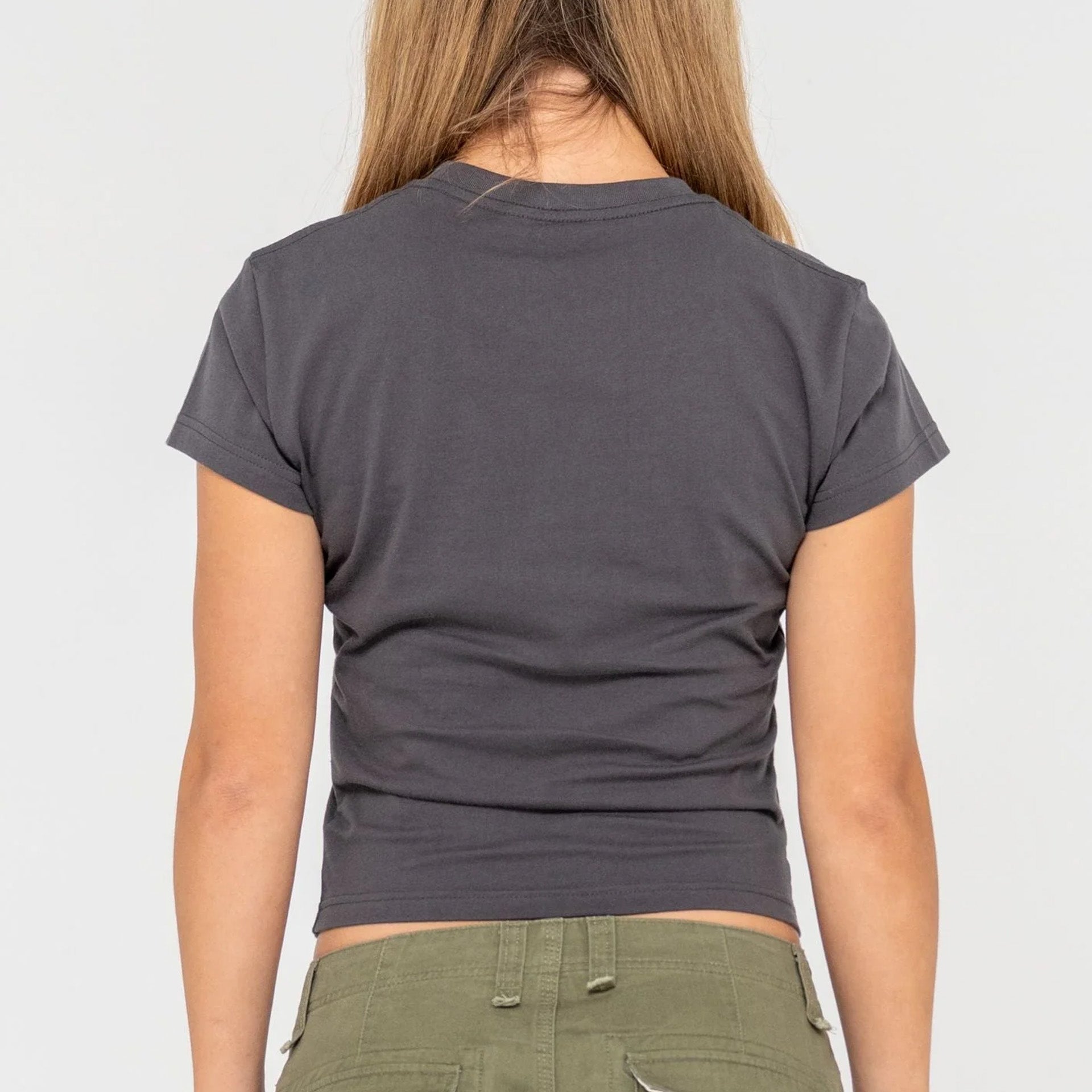 Rusty Womens Essentials Skimmer Baby T-Shirt - Carbon - ManGo Surfing