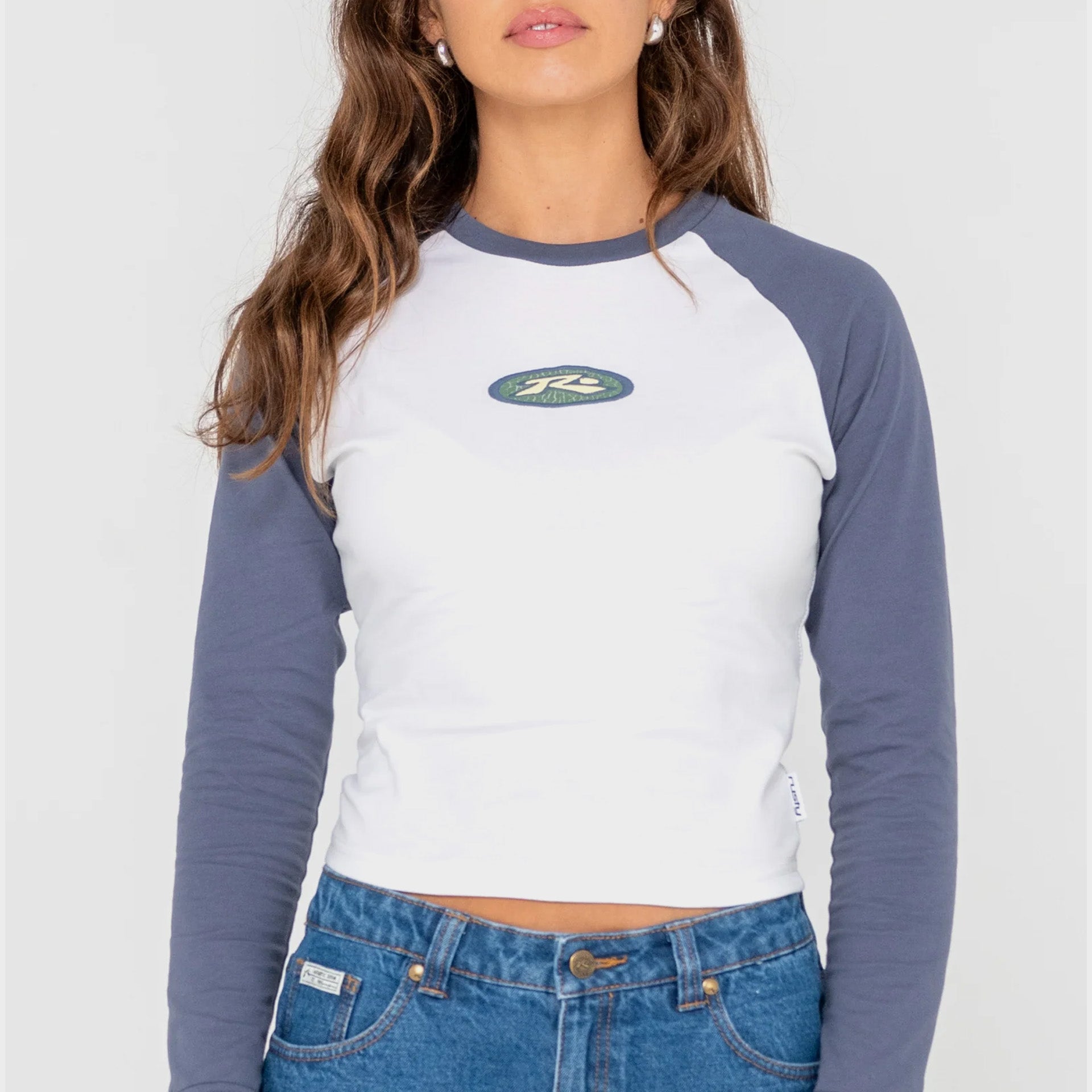 Rusty Womens Heritage Long Sleeve Raglan T-Shirt - White - ManGo Surfing