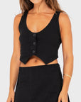 Rusty Womens Sicily Cropped Vest - Black - ManGo Surfing