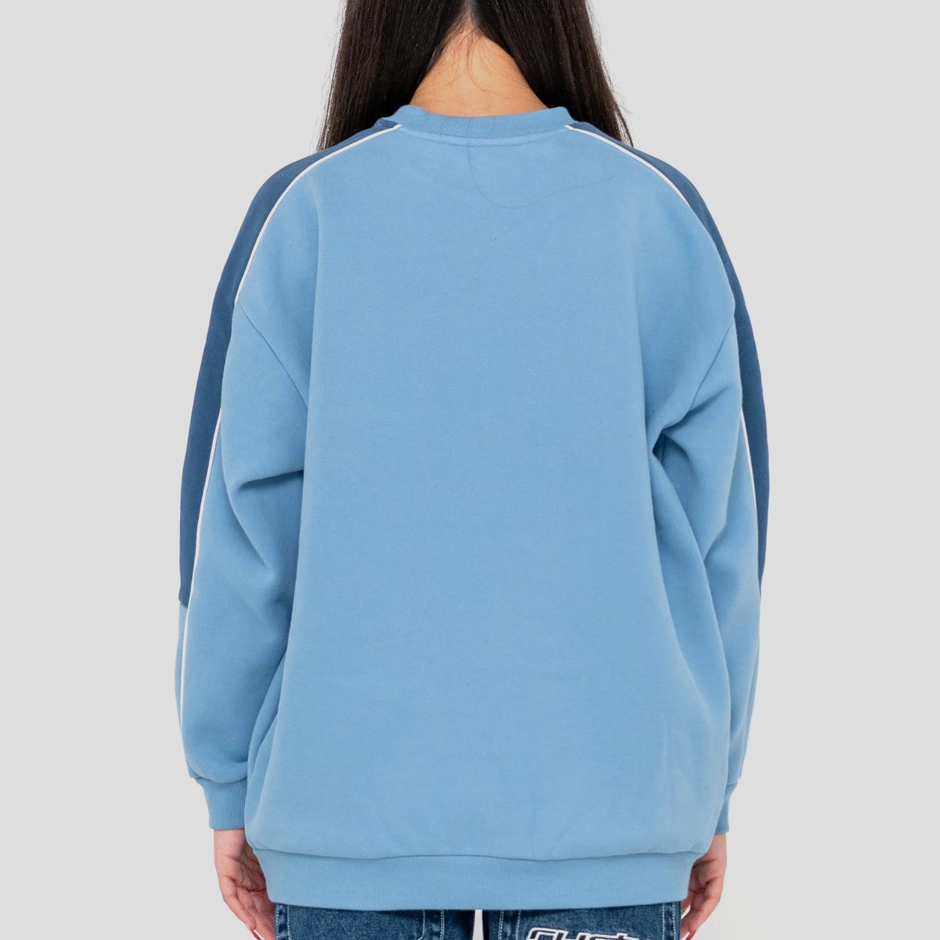 Rusty Womens Two Timer Panelled Crew Fleece - Glacier Lake - ManGo Surfing