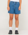 Rusty Womens Cyprus High Denim Shorts - Middy Blue