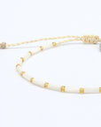 Pineapple Island Cahaya Mother of Pearl Beaded Bracelet - Cream/Gold