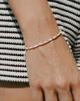 Pineapple Island Cahaya Mother of Pearl Beaded Bracelet - Cream/Gold