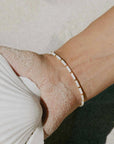 Pineapple Island Cahaya Mother of Pearl Beaded Bracelet - Cream/Gold