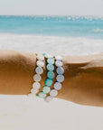 Pineapple Island Ungu Mother of Pearl Disc Bead Bracelet - Pink