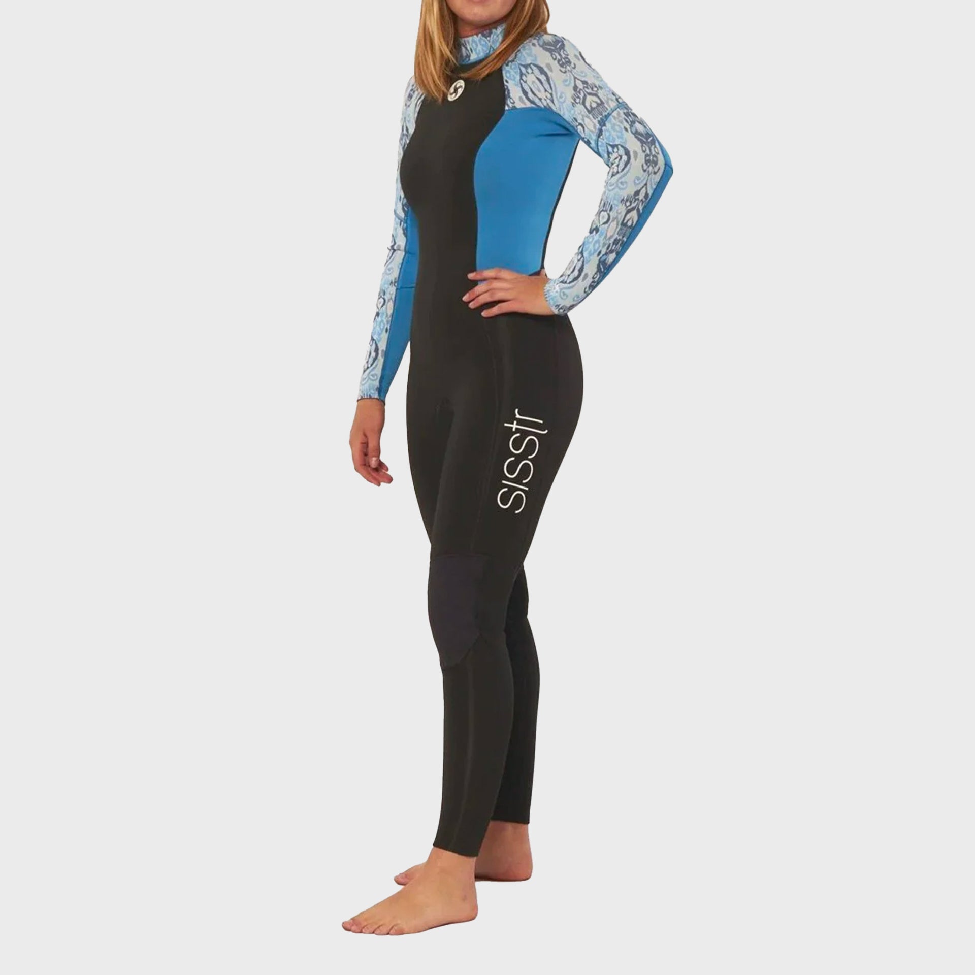 Sisstrevolution Summer Seas CLR Block Back Zip Womens Wetsuit - Ocean - ManGo Surfing
