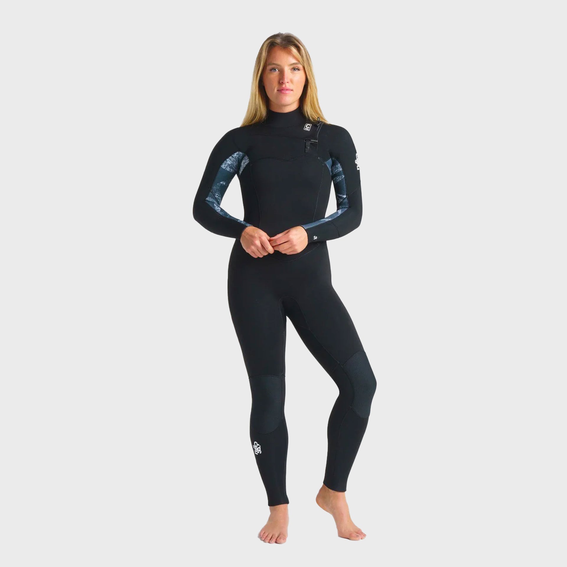 C-Skins Solace 5/4/3 mm Womens Chest Zip Steamer Winter Wetsuit - Black - ManGo Surfing