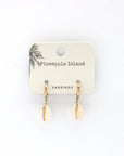 Pineapple Island Cowrie Shell Waterproof Hoop Earrings