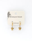 Pineapple Island Turtle Waterproof Hoop Earrings