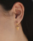 Pineapple Island Shark Tooth Waterproof Hoop Earrings