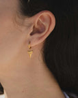 Pineapple Island Shark Tooth Waterproof Hoop Earrings
