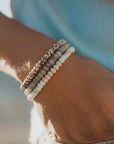 Pineapple Island Alami Elastic Gemstone Bracelet - Dalmation Jasper
