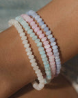Pineapple Island Momi Mother of Pearl Elasticated Bracelet - Pale Blue