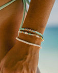Pineapple Island Kailua Beach Bracelet Set - Pink/White/Blue/Green