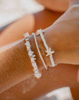Pineapple Island Alona Beach Shell Bracelet Set - Cream