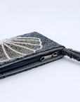Pineapple Island Small Shell Beaded Pouch - Navy
