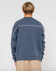 Rusty Mens Trigger Crew Fleece Sweatshirt - Atlantic Blue