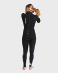 C-Skins Solace 5/4/3mm Womens GBS Back Zip Wetsuit - Anthracite/Mono Shells/Ice Blue - ManGo Surfing