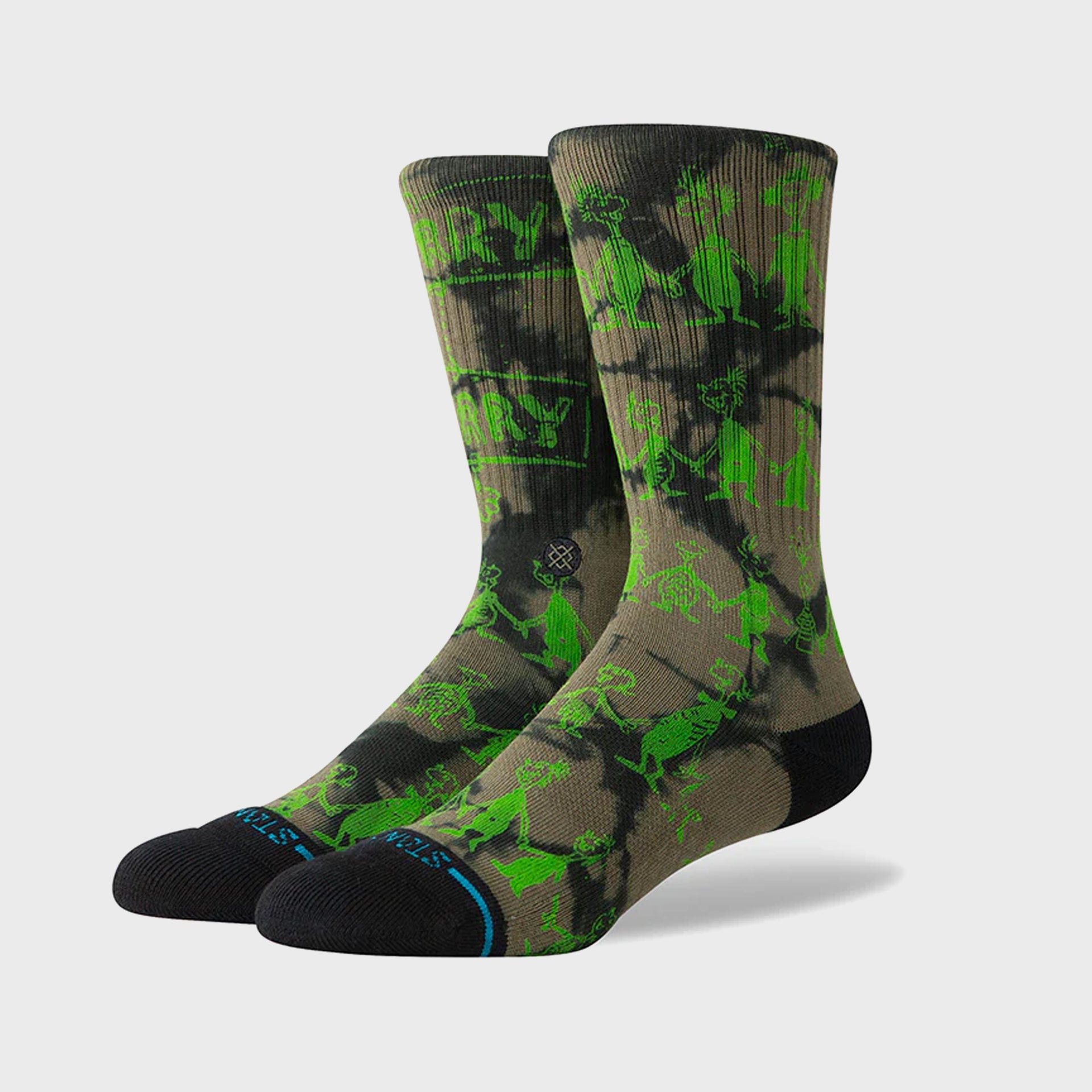 Stance Down in Whovile Crew Socks - Black - ManGo Surfing
