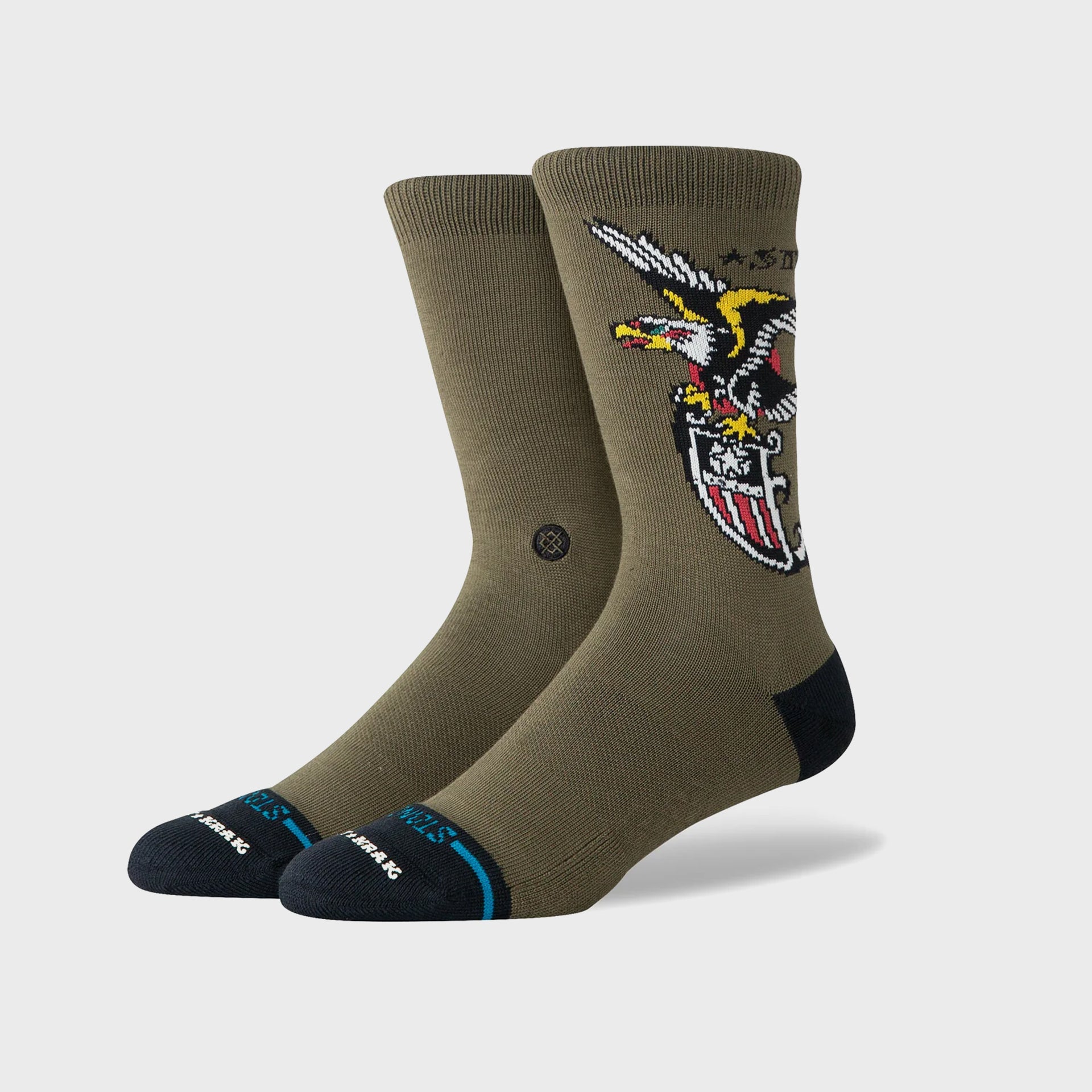 Stance The Eagle Crew Socks - Military Green - ManGo Surfing