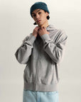 Vans Mens Stretch Logo Zip Pullover Hoodie - Cement Heather