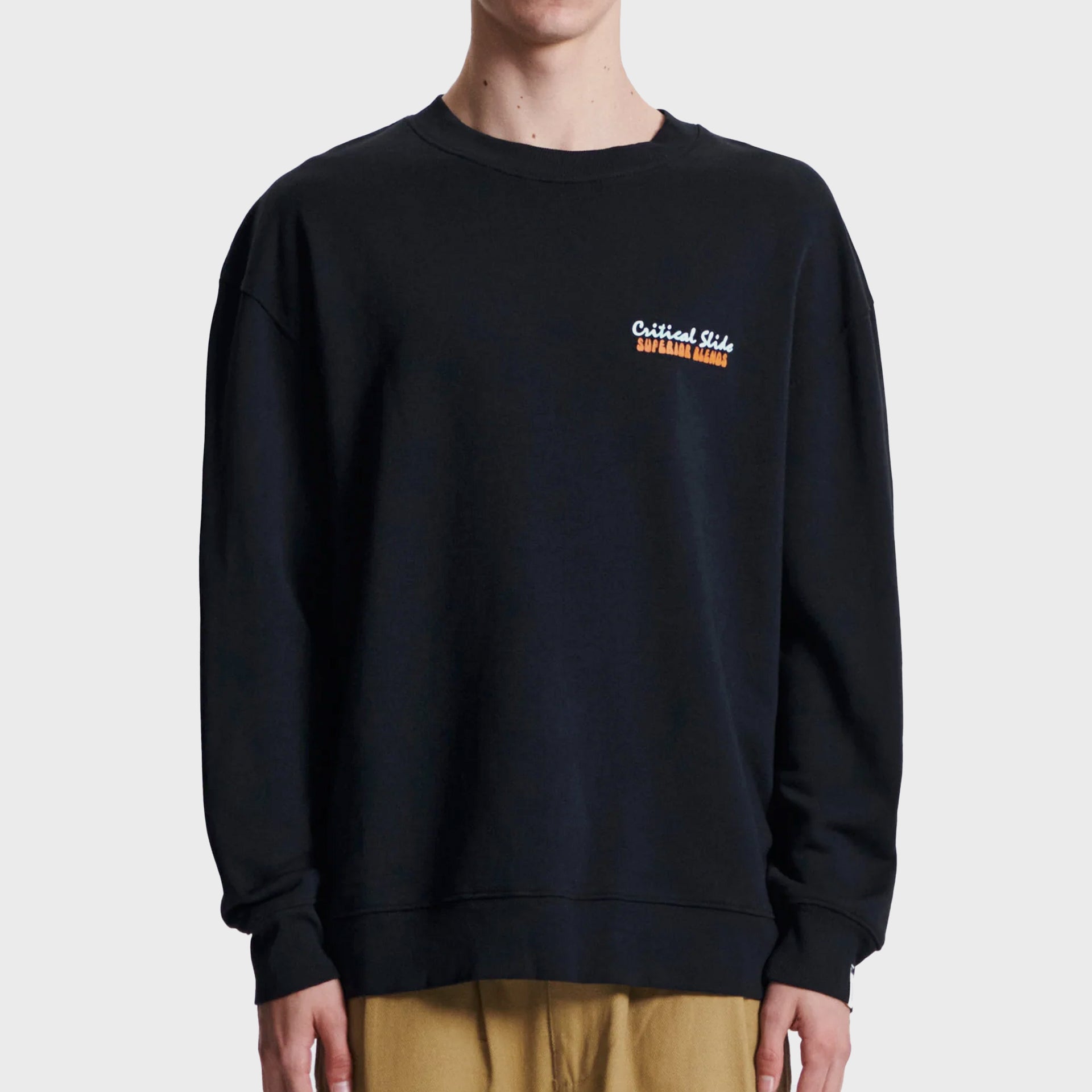 The Critical Slide Society Mens Beatnik Crew Sweatshirt - Vintage Black - ManGo Surfing