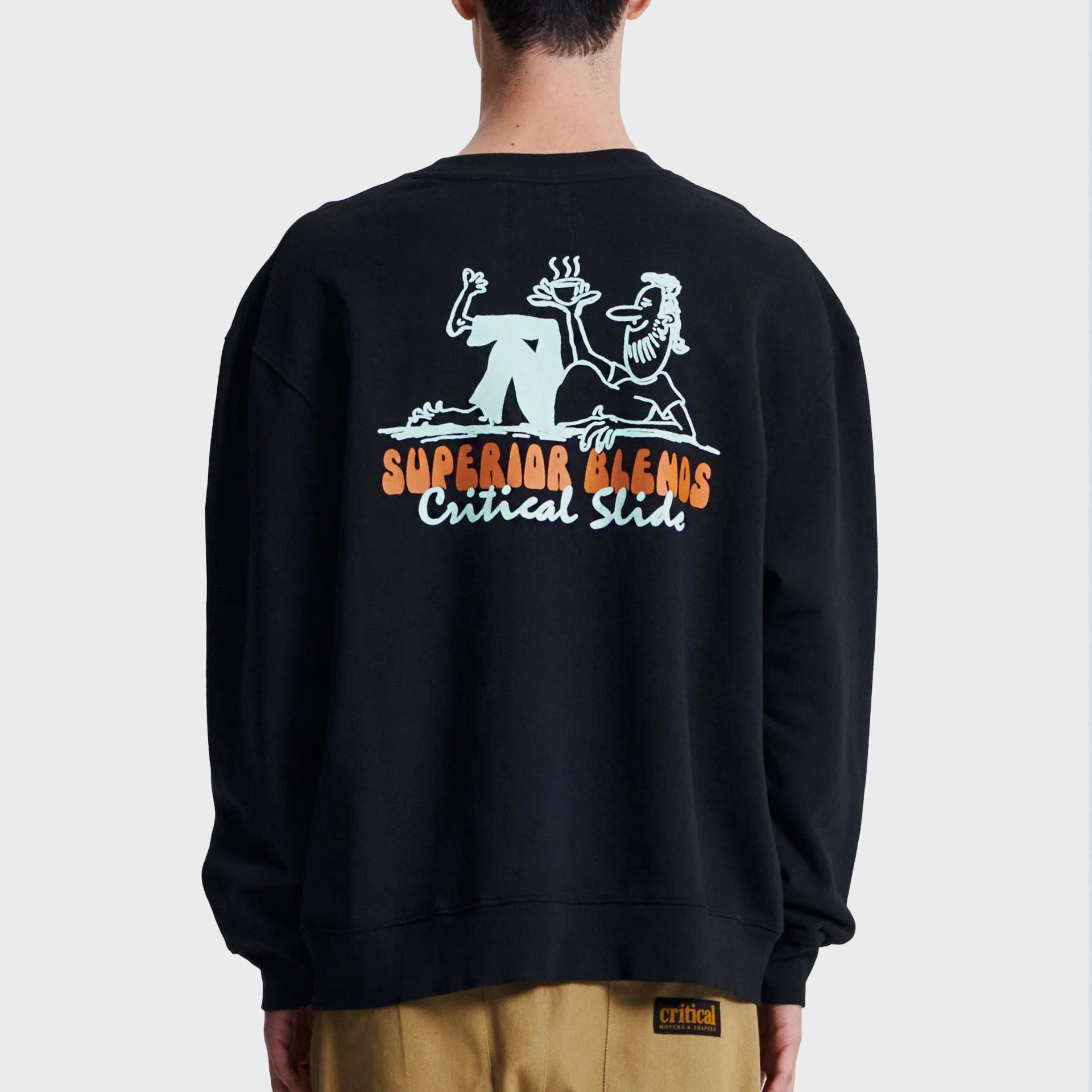 The Critical Slide Society Mens Beatnik Crew Sweatshirt - Vintage Black - ManGo Surfing