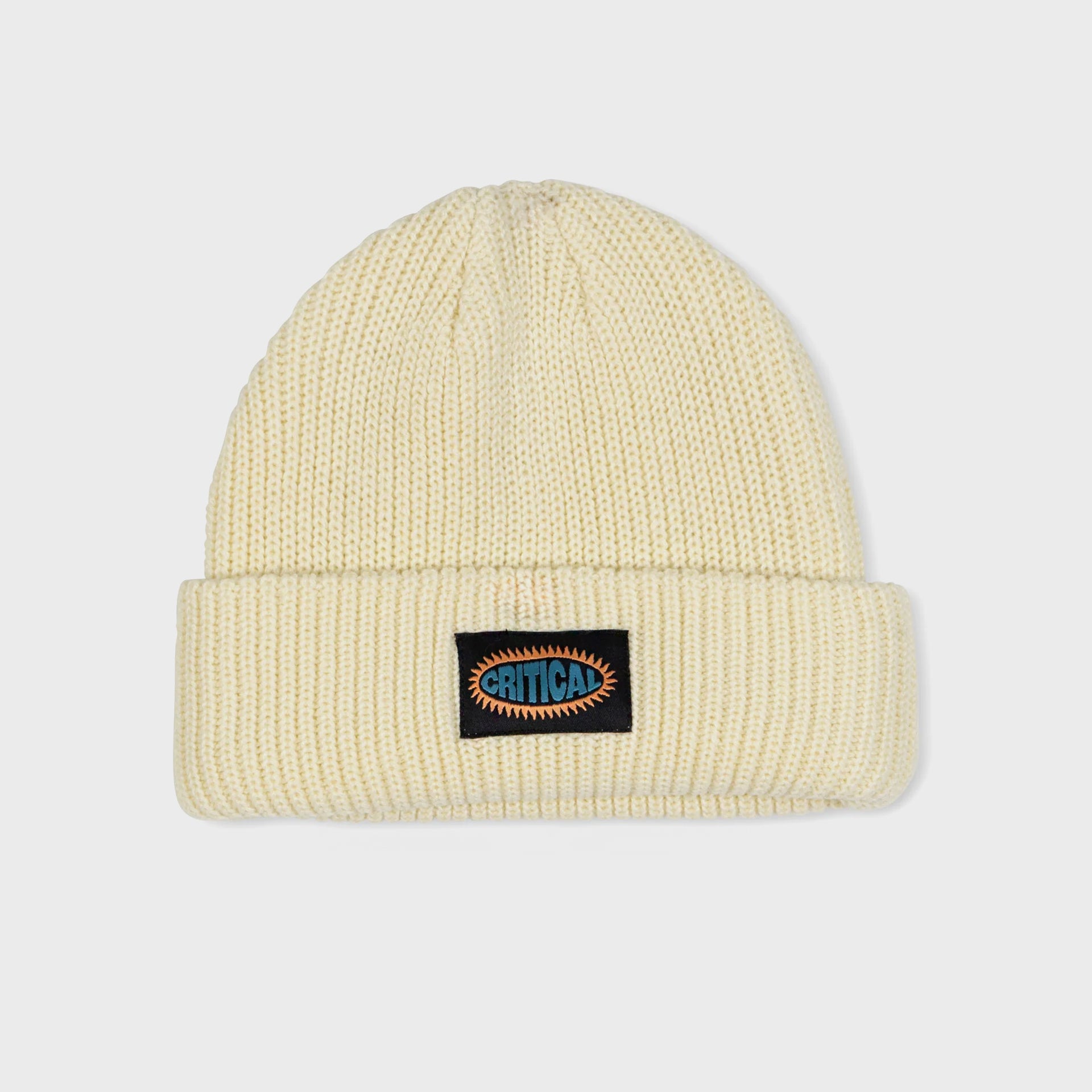 The Critical Slide Society Mens Burst Logo Beanie Hat - One Size - White - ManGo Surfing