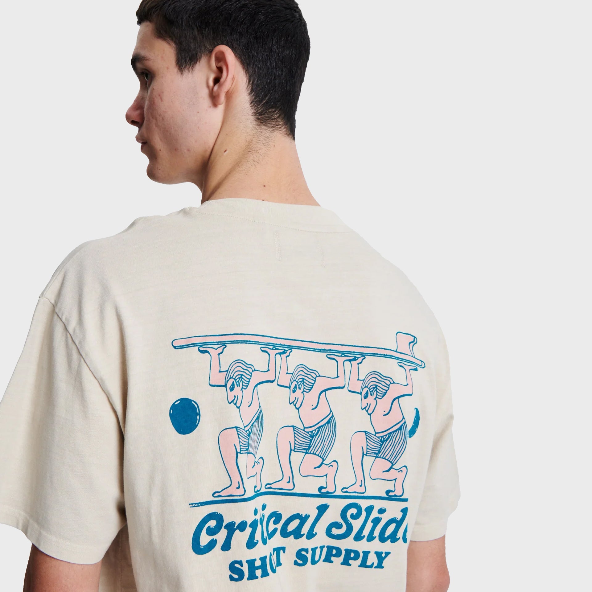 The Critical Slide Society Mens Short Supply T-Shirt - Bone - ManGo Surfing