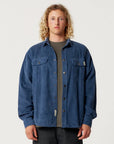 The Critical Slide Society Mens Surface Cord Overshirt - Blue - ManGo Surfing